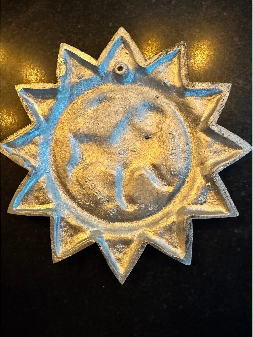 Vintage 1969 E. MESA Cast Aluminum Zodiac Sunburst Wall Plaque - LEO Lion MCM